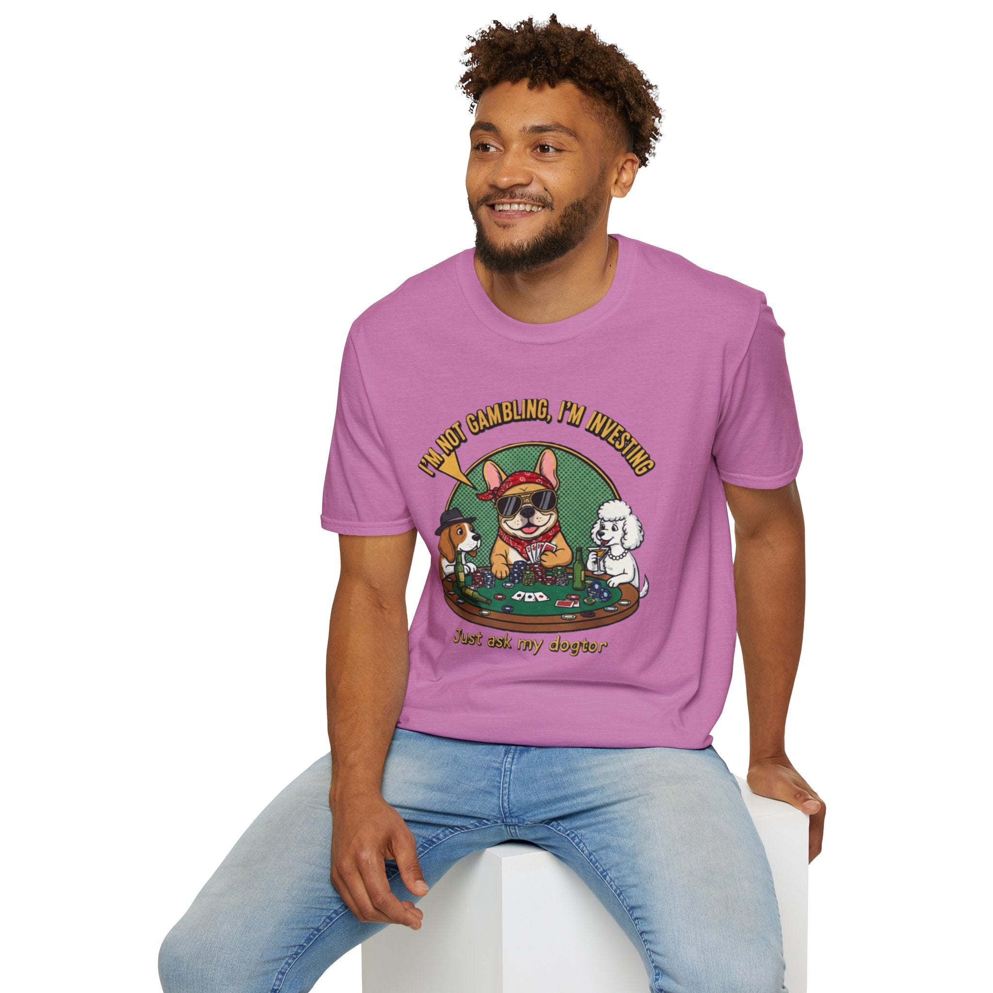 Funny 'I'm Not Gambling, I'm Investing' Dog Poker T-Shirt
