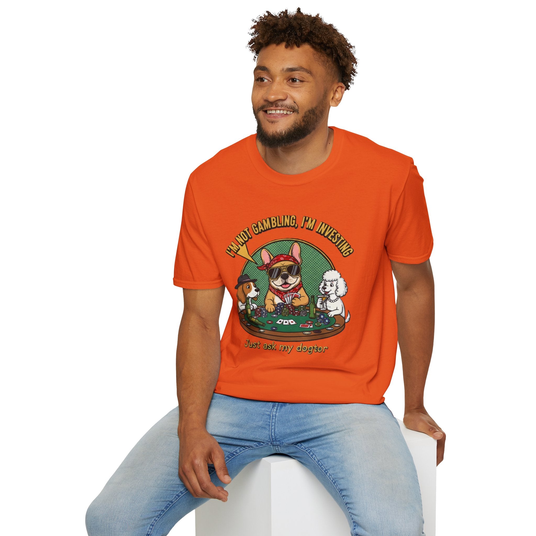 Funny 'I'm Not Gambling, I'm Investing' Dog Poker T-Shirt