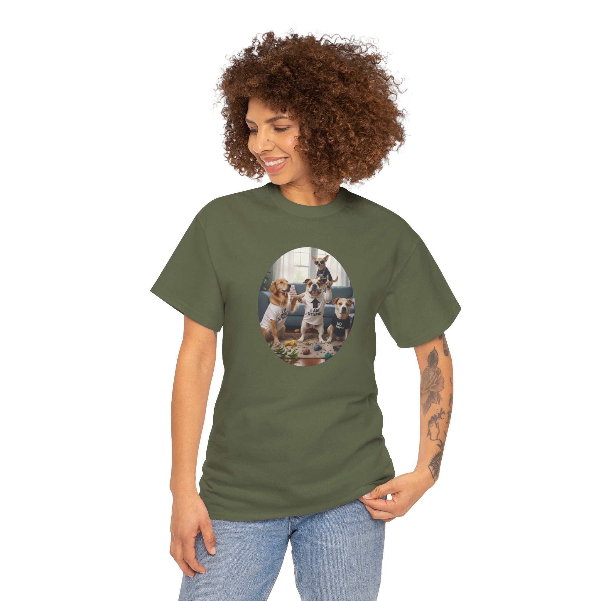 Dog Pack Graphic Tee — Cute Group of Puppies T-Shirt