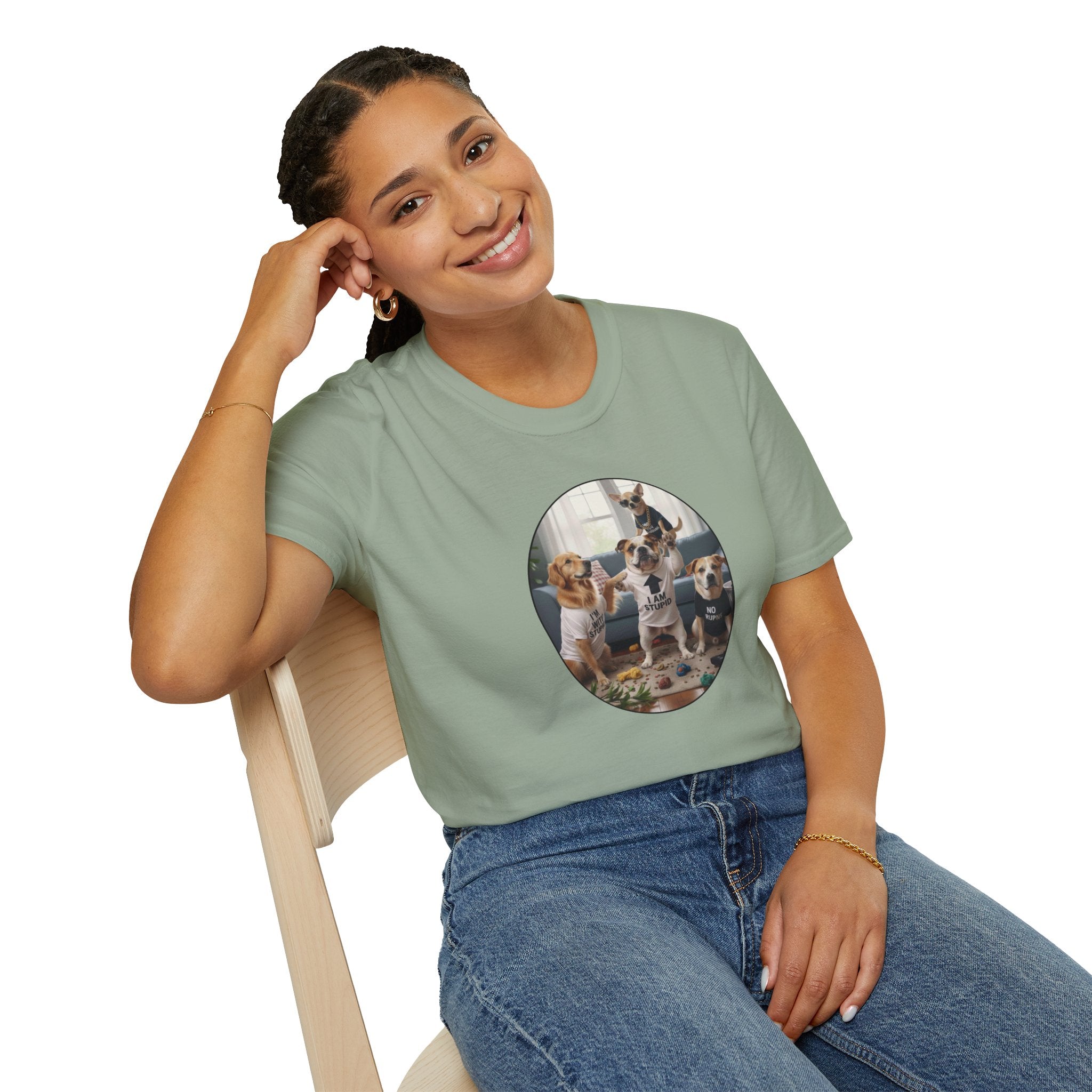 Dog Squad T‑Shirt — Cute Puppies Photo Circle Graphic