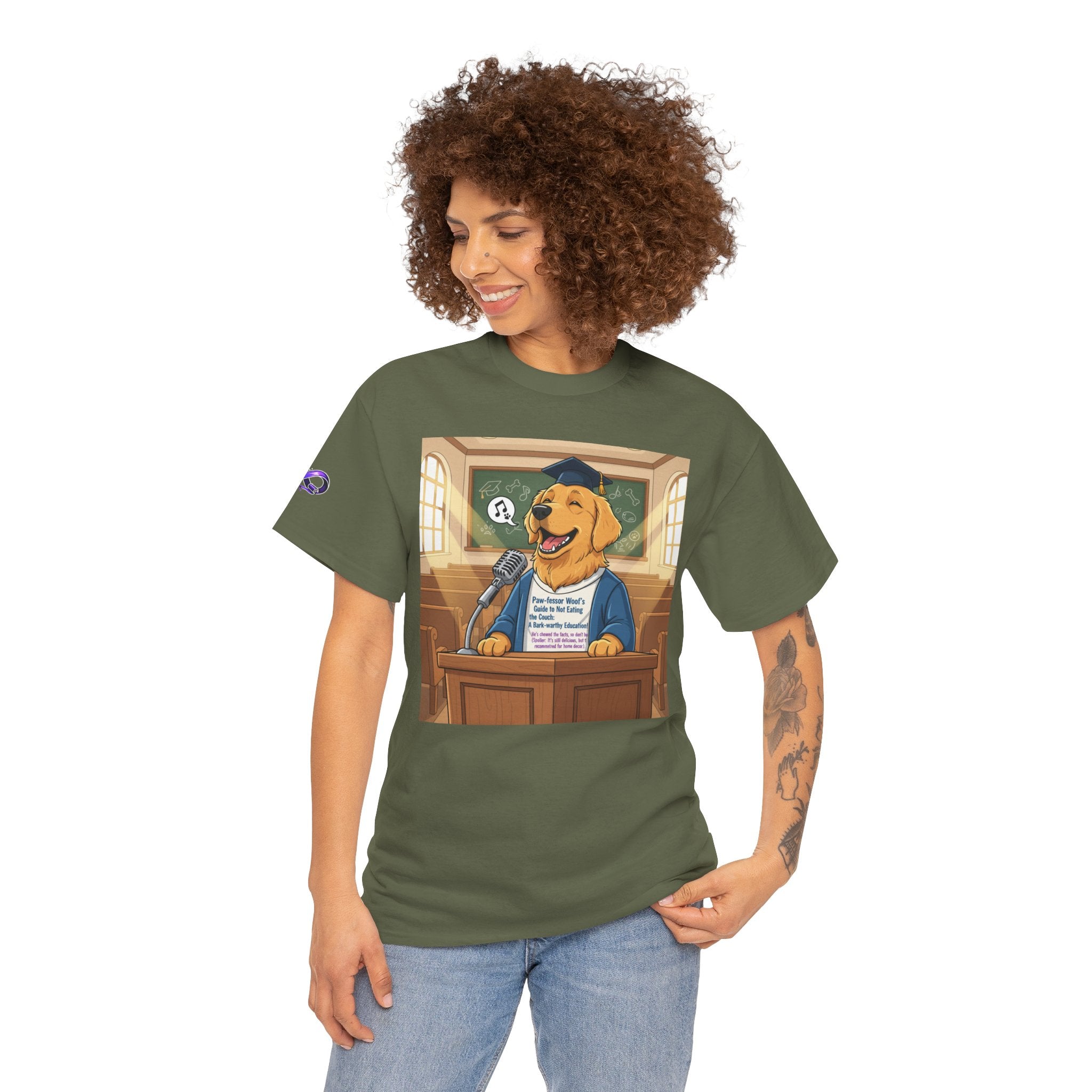 Golden Retriever Lawyer T‑Shirt — Funny Dog Attorney Courtroom Tee