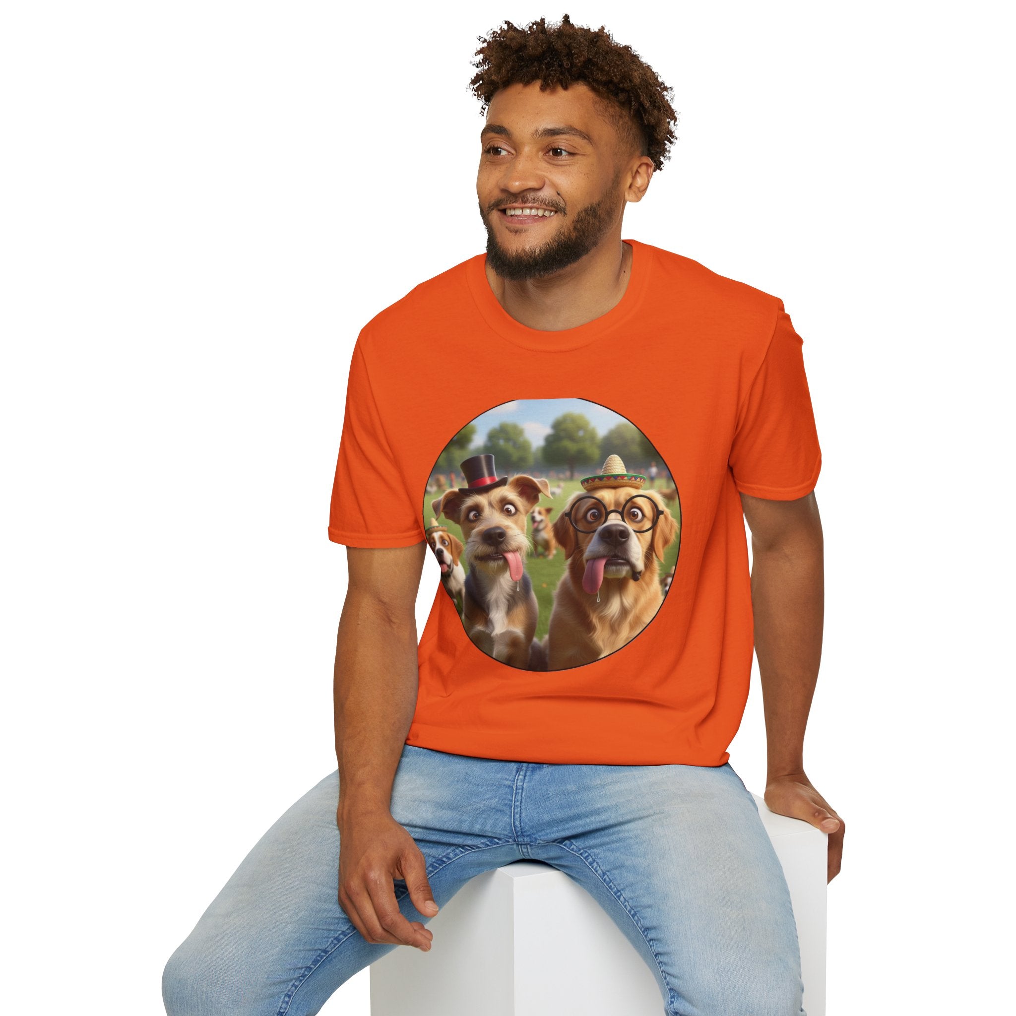 Happy Pack Dogs T-Shirt — Cute Dogs in Glasses Graphic Tee