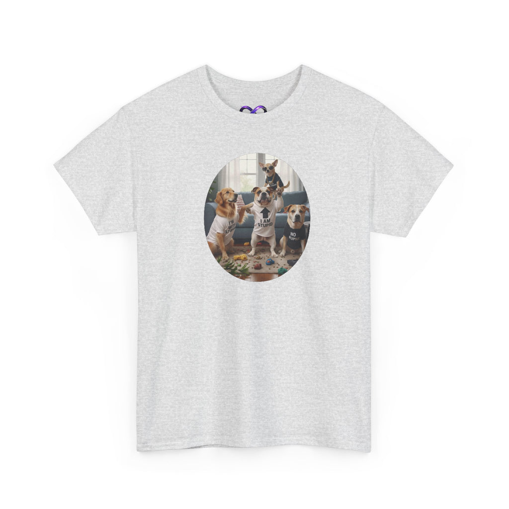 Dog Party Graphic Tee — Cute Puppies Circle Print