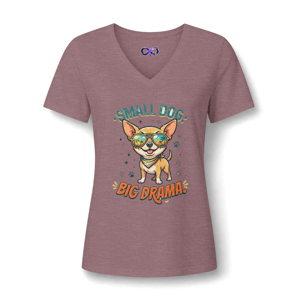 Small Dog, Big Drama V-Neck Tee