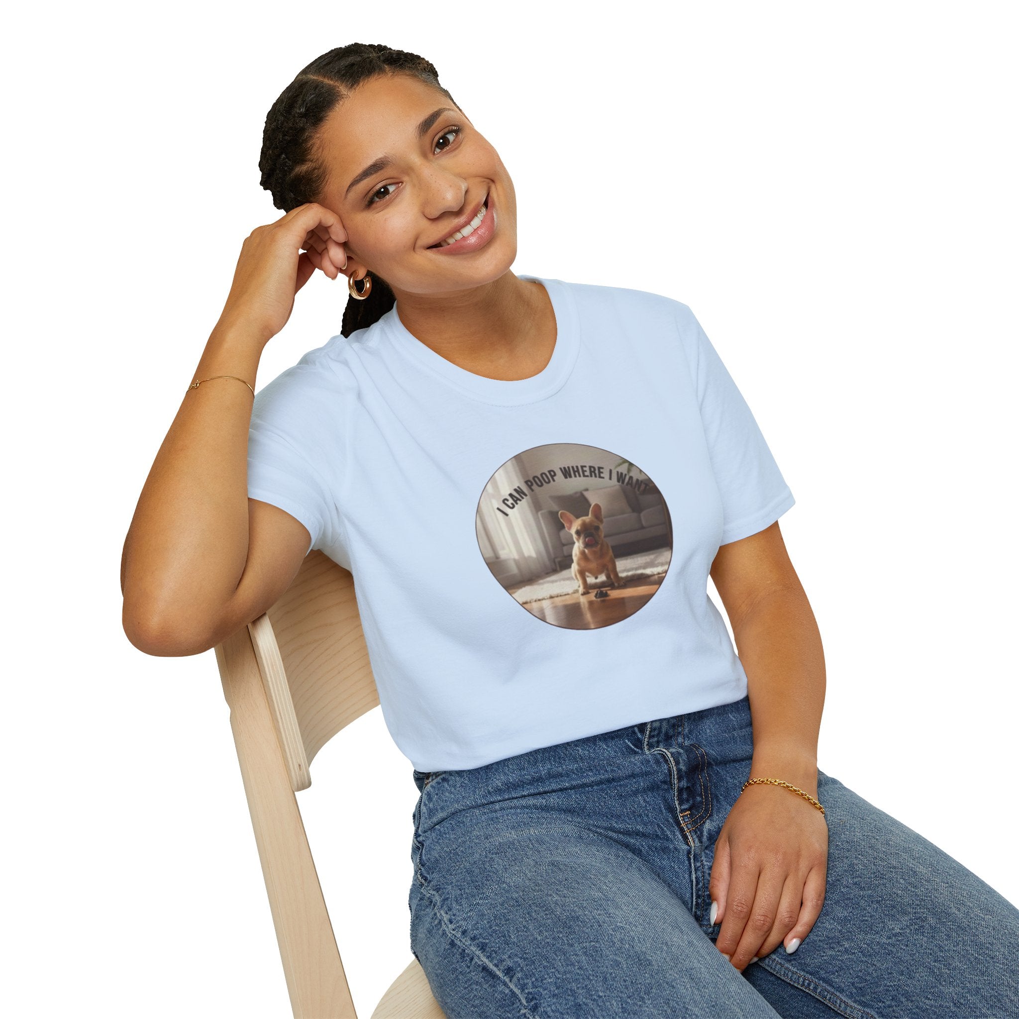 Dog Photo T-Shirt — "I Can poop Where I  want" Cute Pet Tee